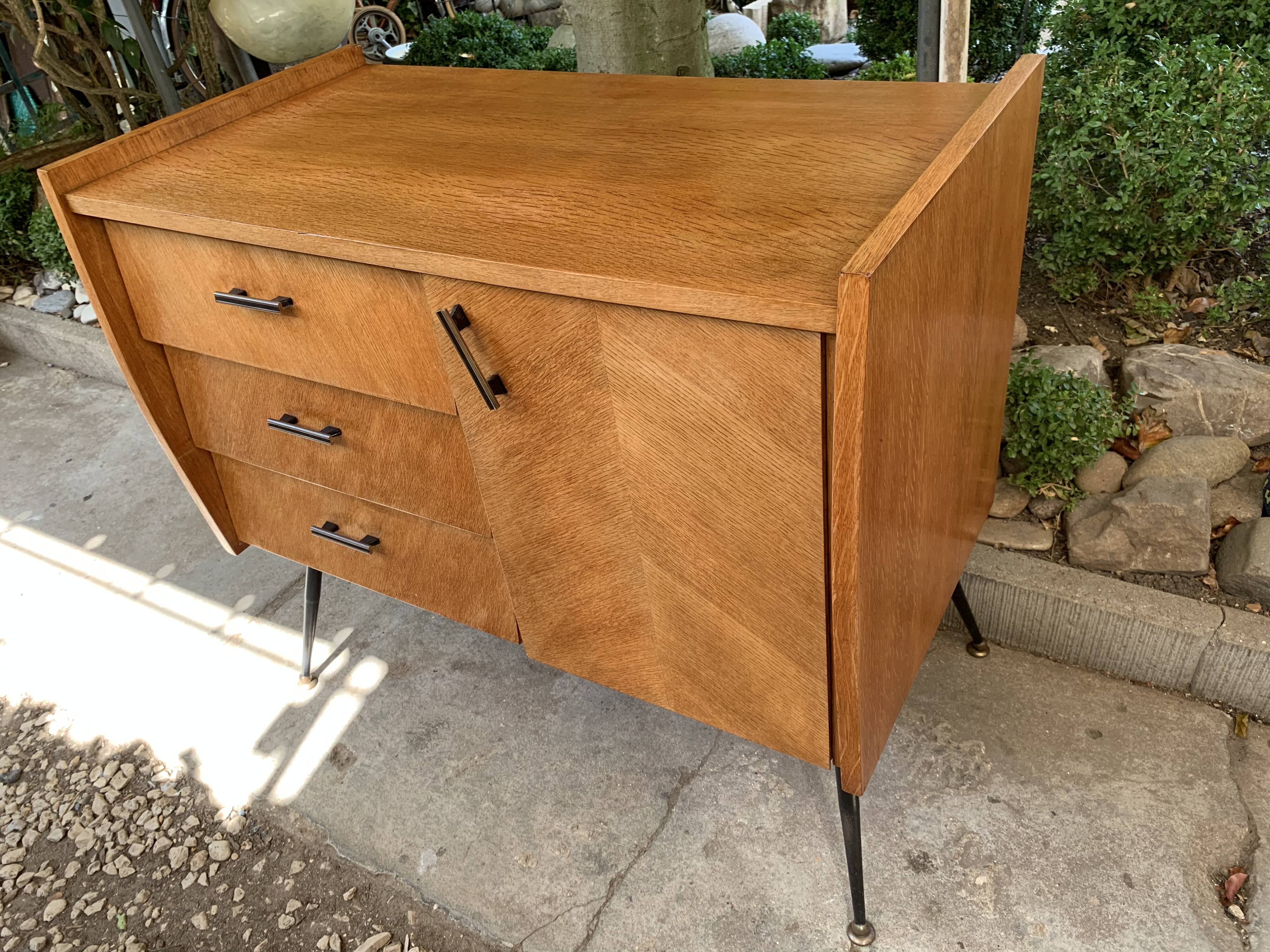 Buffet commode pieds compas 50’s
