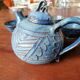 Blue slipware tea set - Bernard Leclerc