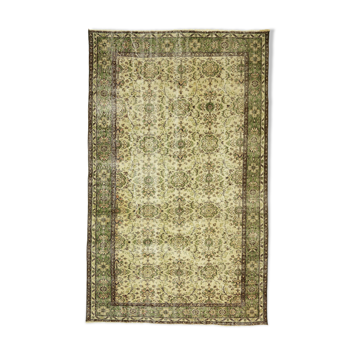 Anatolian handmade vintage rug 254 cm x 170 cm