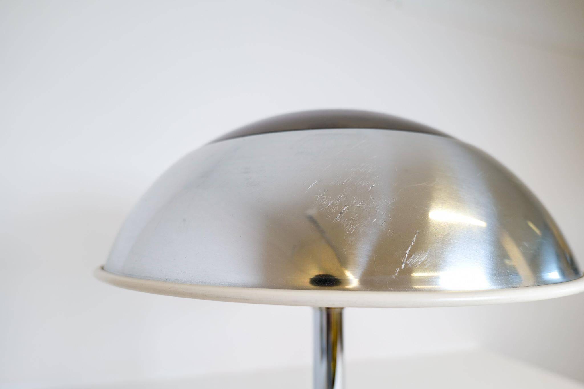 Large Space Age chrome table lamp by Fagerhults, Sweden, 1970s.