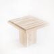 Vintage coffee or side table. Travertine marble. Italy, 1980s
