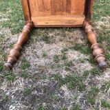 Louis Philippe style old cherry desk table with 2 drawers and 1 pull.