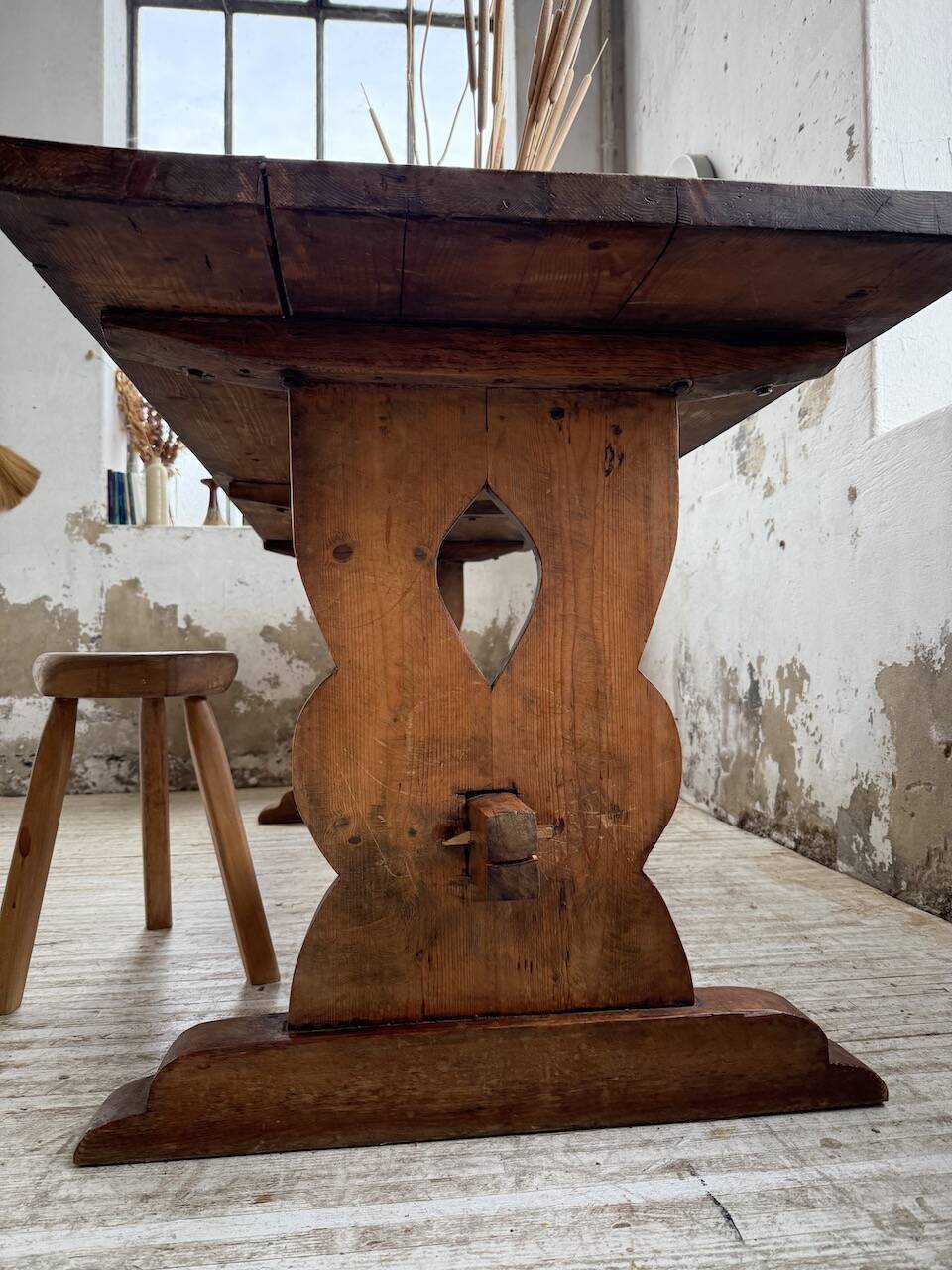 Monastery-style farmhouse table, pine, 210cm