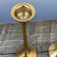 Duo of Scandinavian candle holders in gilded brass