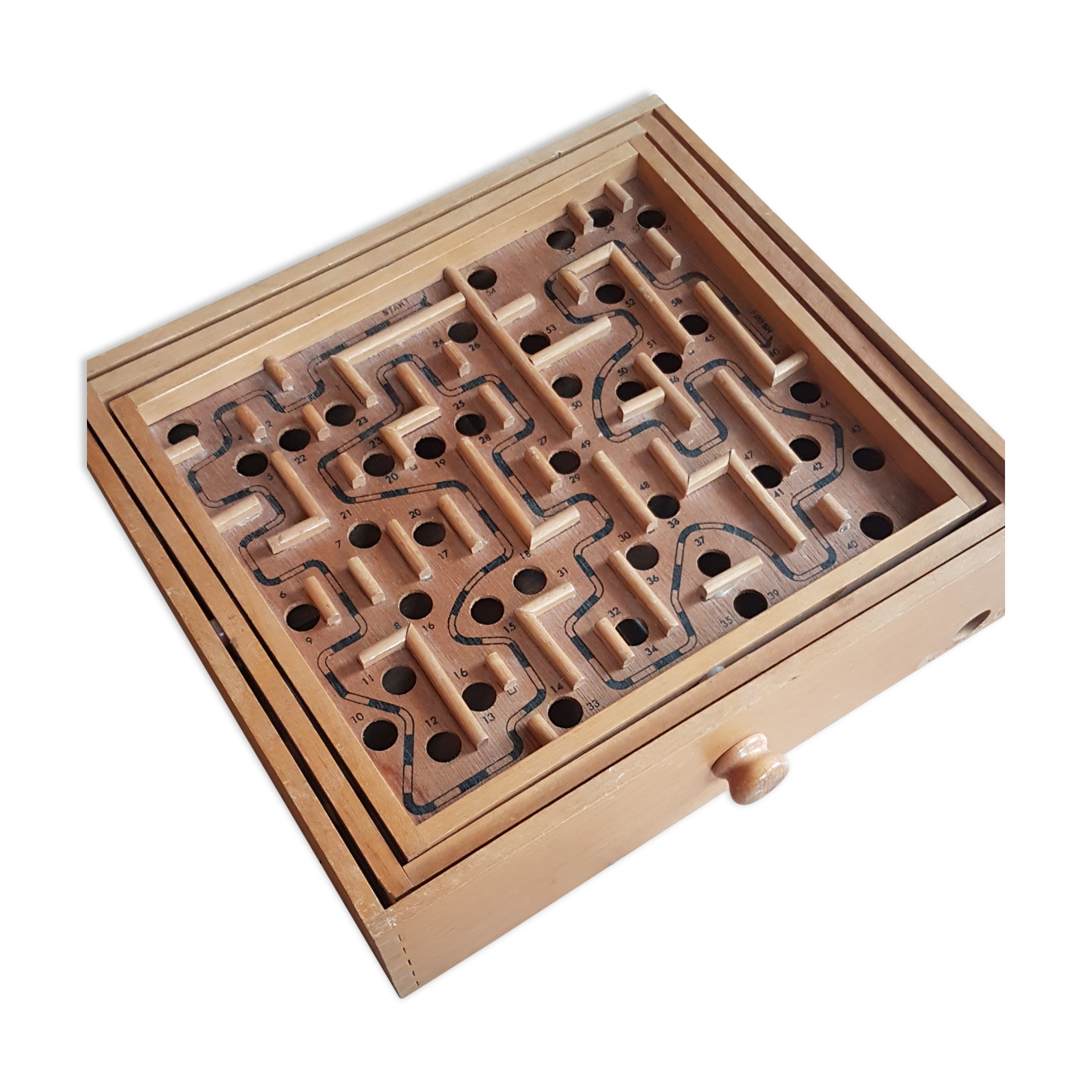 Labyrinth of wooden logs