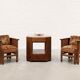 Pair of Amsterdam School walnut armchairs, Netherlands, c. 1930