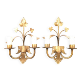 Paire d’appliques en métal doré