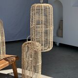 Small lantern-shaped rattan suspension H35 D15