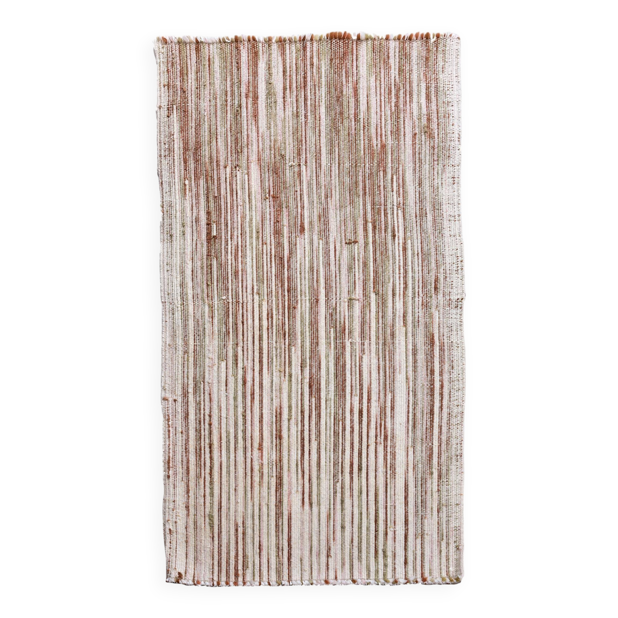 Terracota wool kilim rug 68x181 cm Turkish wool kilims.