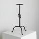 Bougeoir en fer forgé noir avec détail de nœud - Centre de table vintage brutaliste italien des années 1970