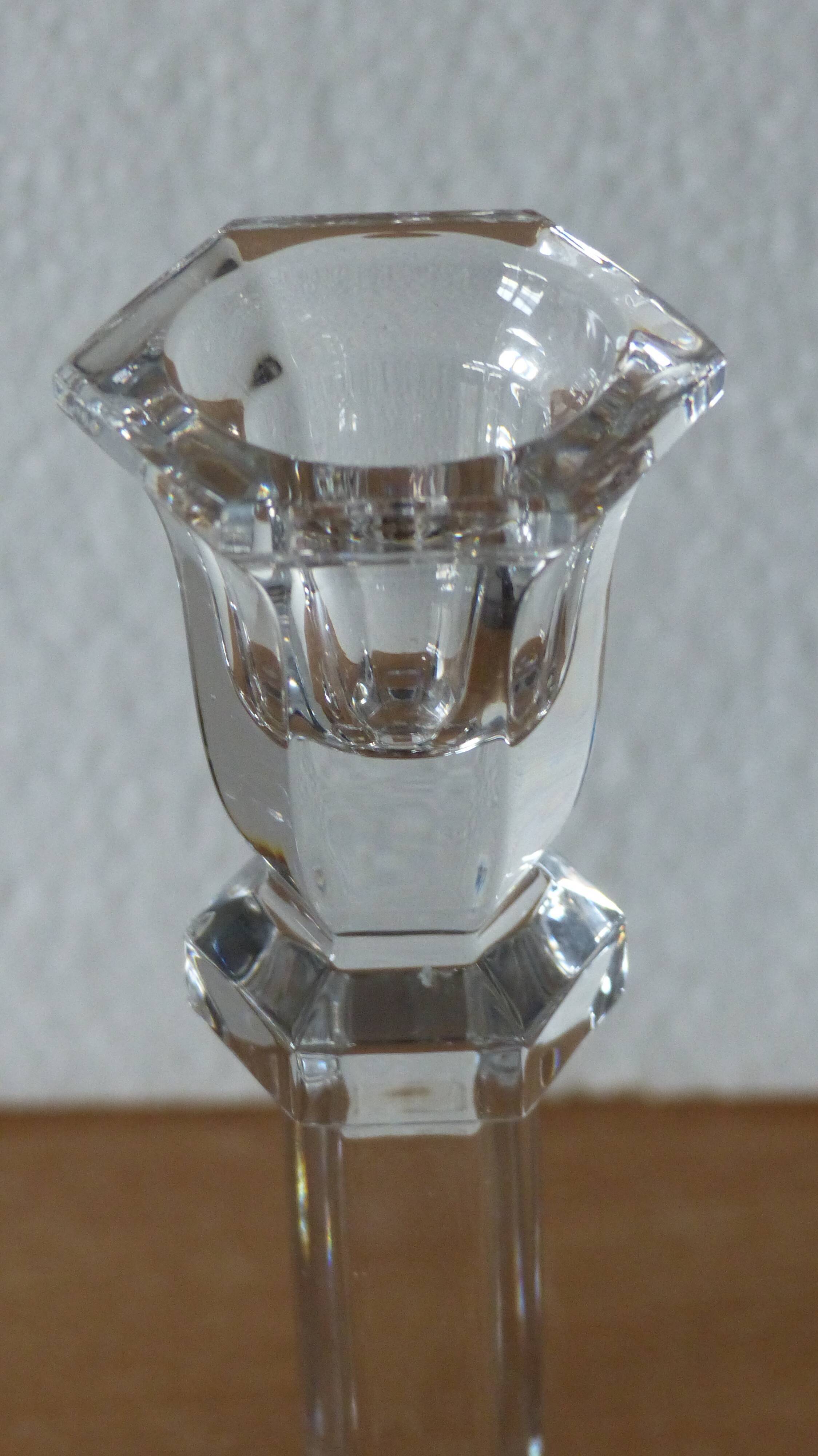 2 crystal candle holders
