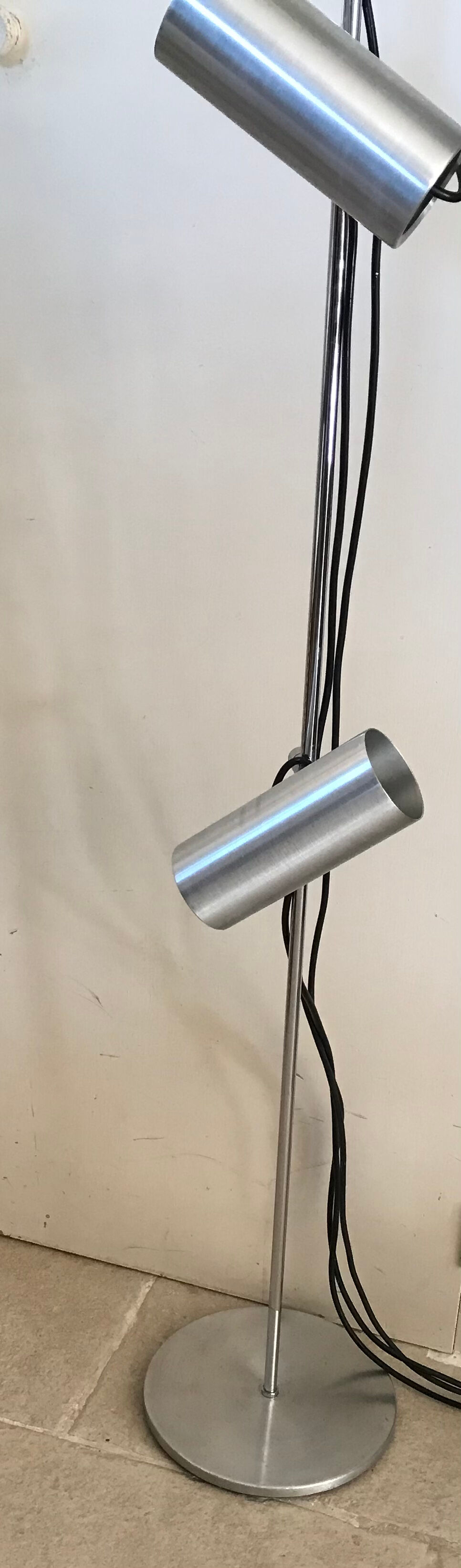 Brushed metal spot lamp lamp circa 1970