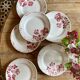 Lot de 6 assiettes plates vintage, modèle Gilbert de Moulin des Loups