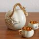 Service à digestif et tasses en porcelaine de Limoges Lucien Michelaud vintage