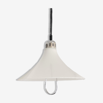 White acrylic mid century modern extendable lamp