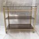 Beige metal console and smoked tempered glass Yves Boutboul