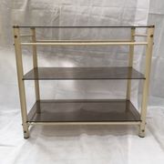 Beige metal console and smoked tempered glass Yves Boutboul