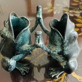 Vase bronze grenouille