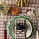 White and green placemat