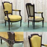 Fauteuil de style Louis XVI en hêtre fin XIXème