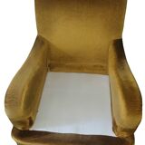 Pair of vintage gold velvet armchairs - excellent condition