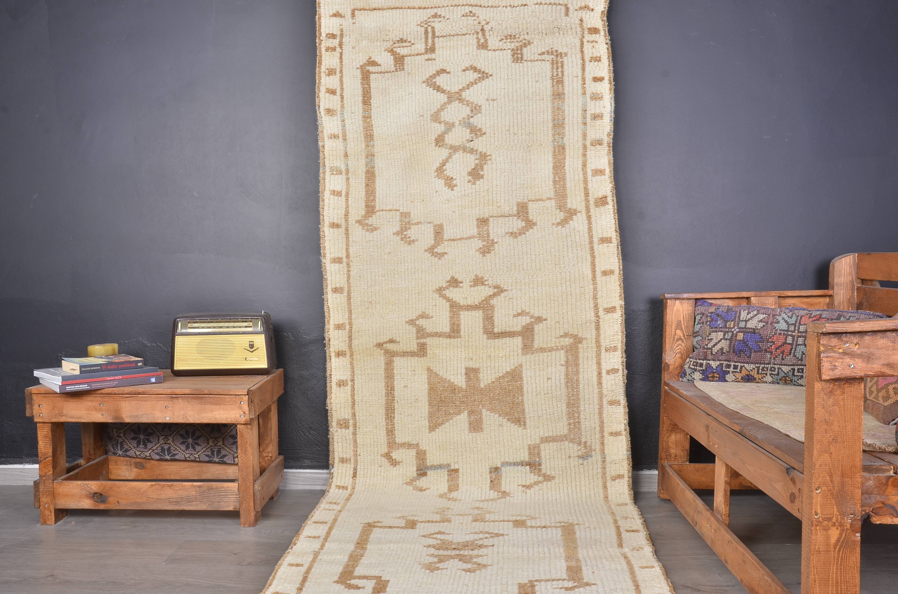 White Kurdish Hallway Runner sku 2409