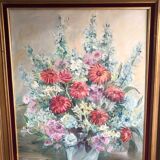 Oil on canvas, bouquet of flowers