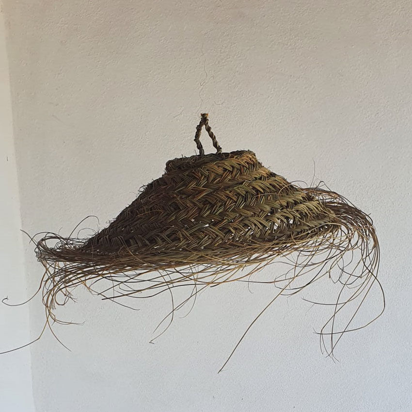 Doum pendant lamp in natural esparto