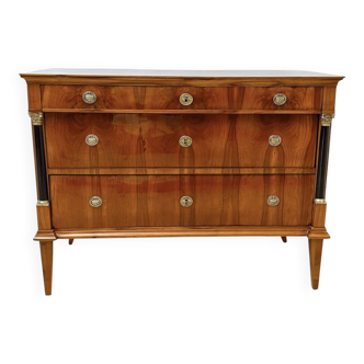 Biedermeier Commode in Cherry Veneer and Brass, Germany, 1820s