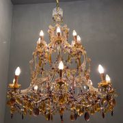Multicolored murano glass crystal chandelier with 16 lights, 1950s
