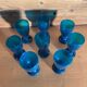 Series of 8 vintage glasses 60s in blow glass