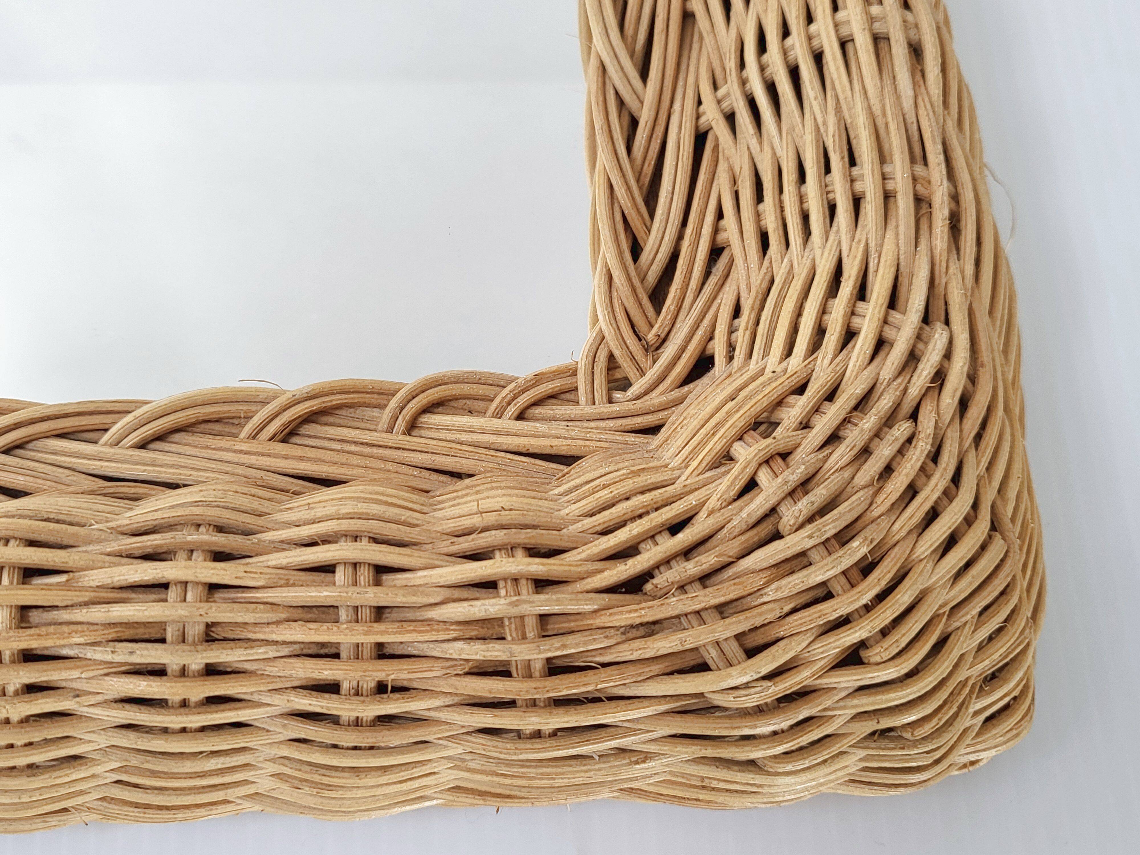 Vintage rattan mirror 1960