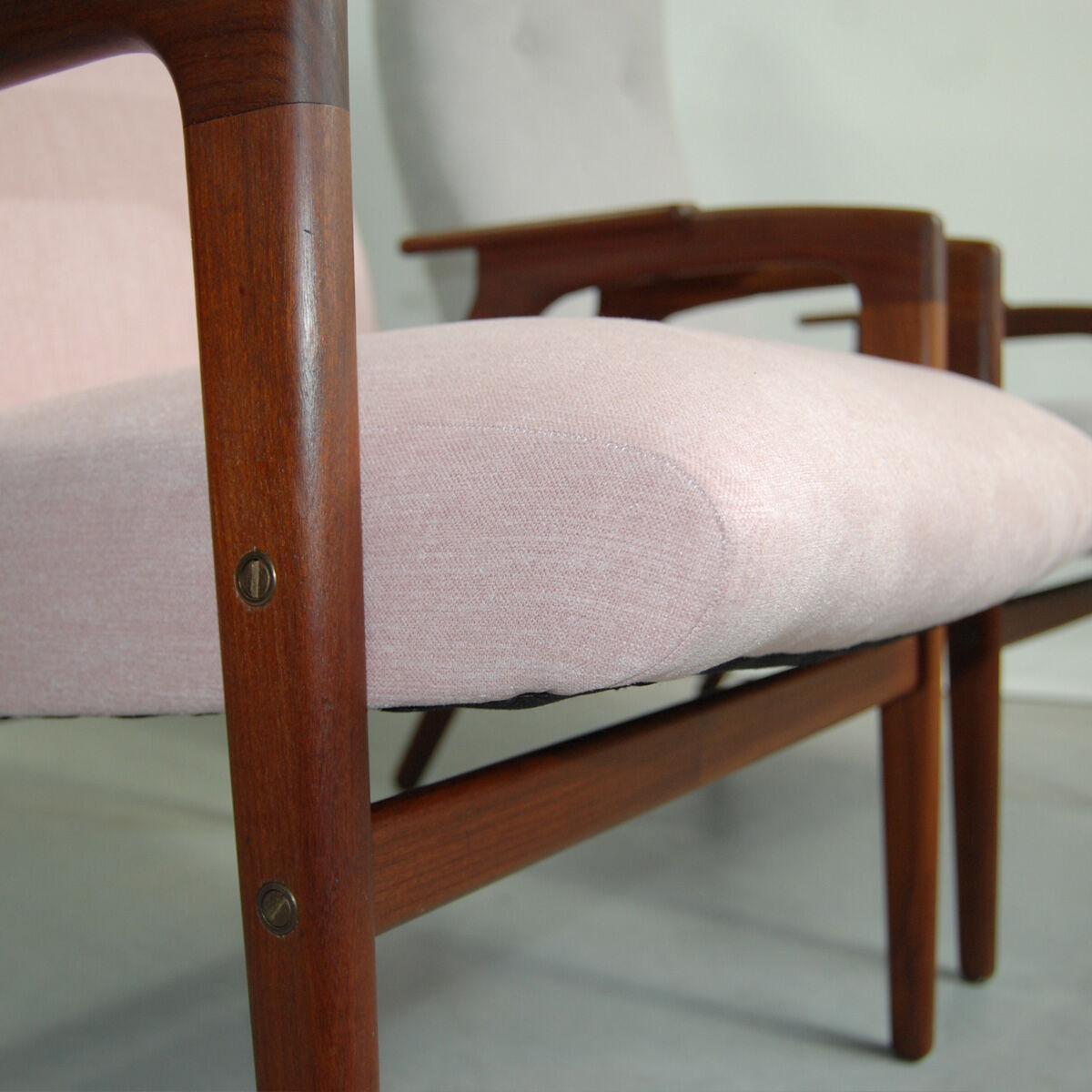 Pair of armchairs and rest foot "Ruster" by Yngve Ekstrom for Pastoe 1950s