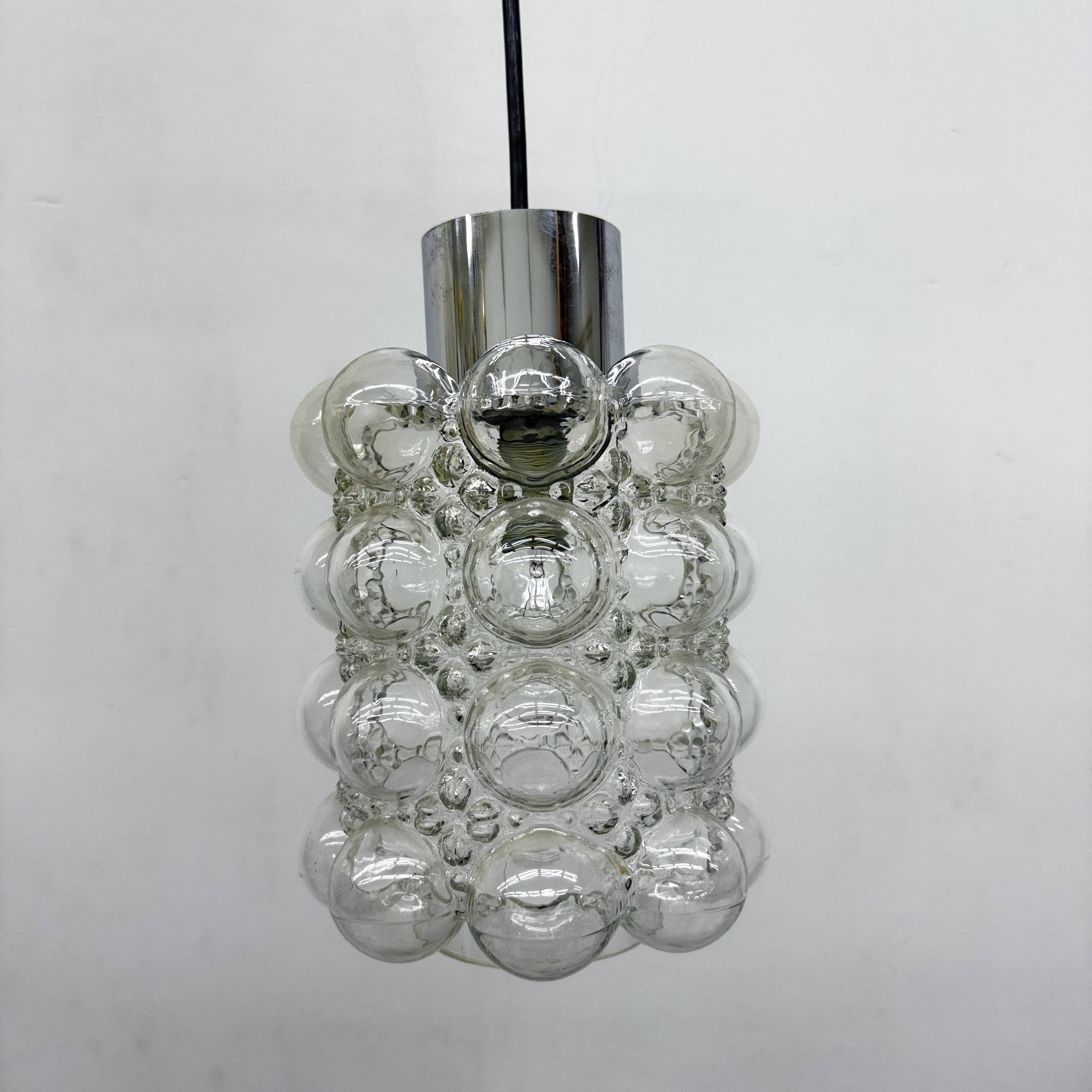 Large Bubble Glass Pendant by Helena Tynell for Limburg, Germany, 1970s