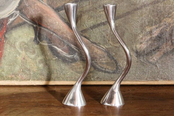 2 bougeoirs zig zag, design Xavier Lust