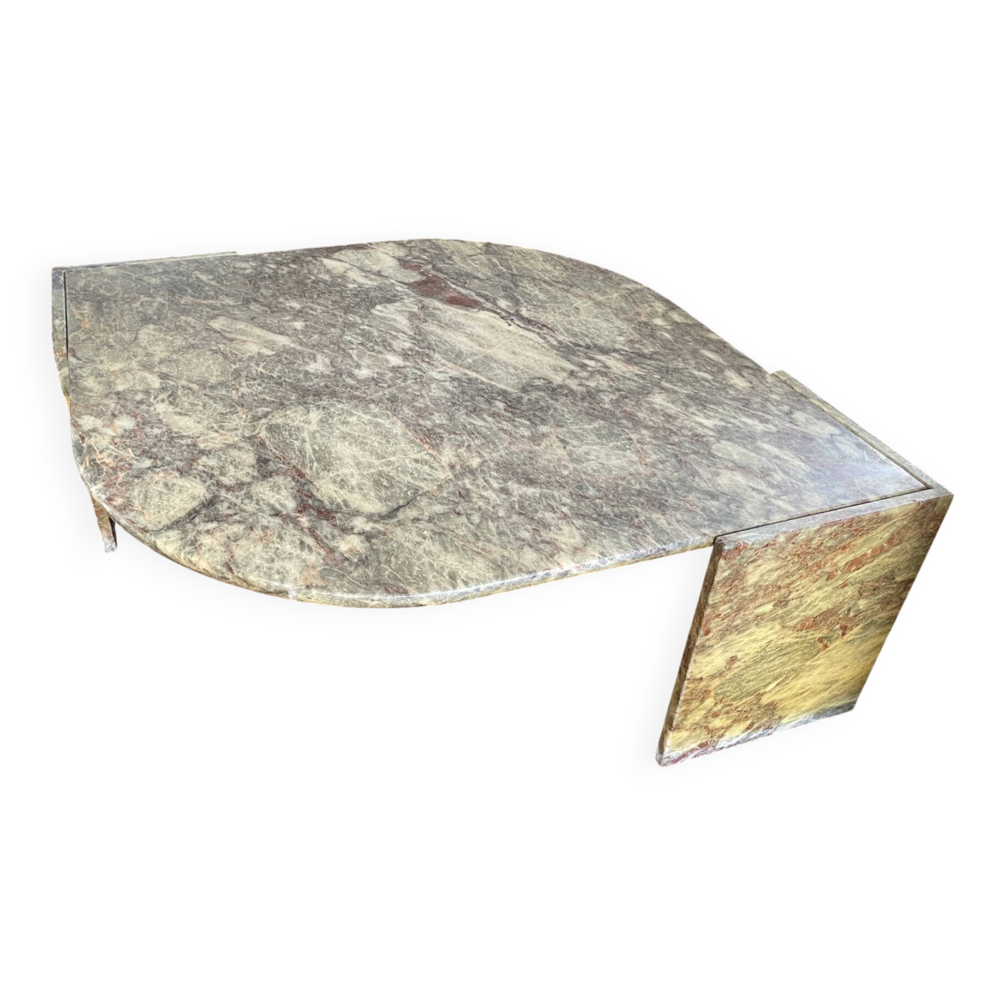 1970s marble eye-shaped coffee table