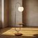Restored Bauhaus floor lamp with integrated table by R. Slezák