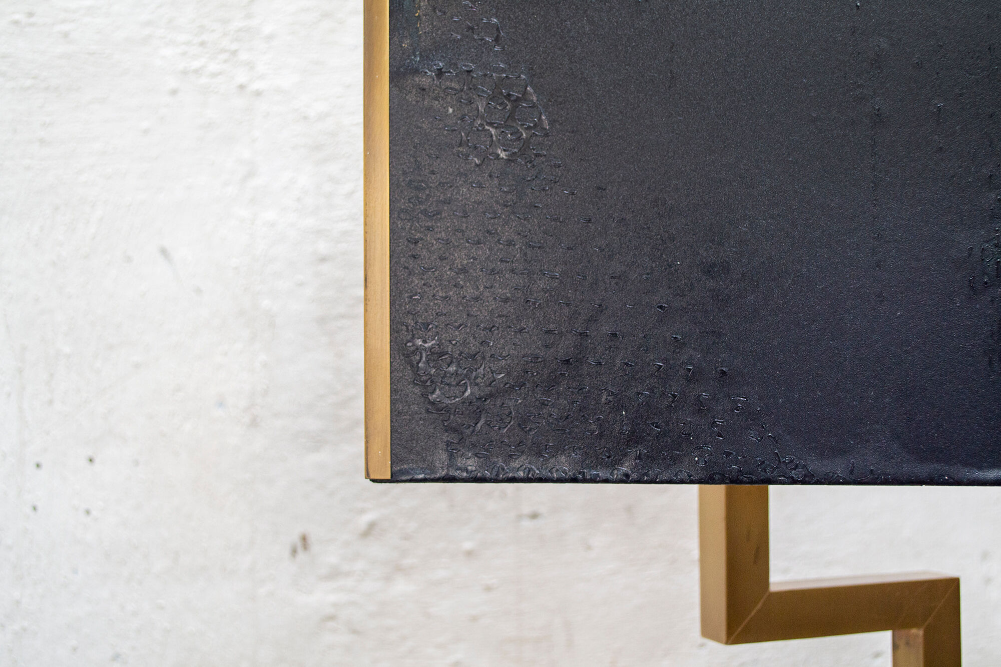 Brass, marble and leather lamp designed by Trussardi Atelier Anni 2000 For the theatre restaurant in