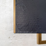 Brass, marble and leather lamp designed by Trussardi Atelier Anni 2000 For the theatre restaurant in