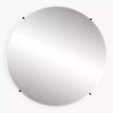 Miroir rond des années 60 - 70 sur cadre carré en bois