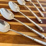 Set of 12 small silver-plated metal spoons