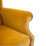 Yellow Wingback armchair, Scandinavia, 1940s