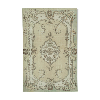 Tapis beige anatolien unique en son genre tissé à la main 194 cm x 295 cm - 36588