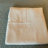 Antique sheet embroidered in fine linen