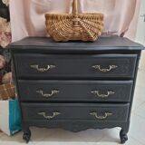Matte black vintage dresser