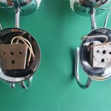 Pair of vintage tulip shaped globe chrome wall sconces