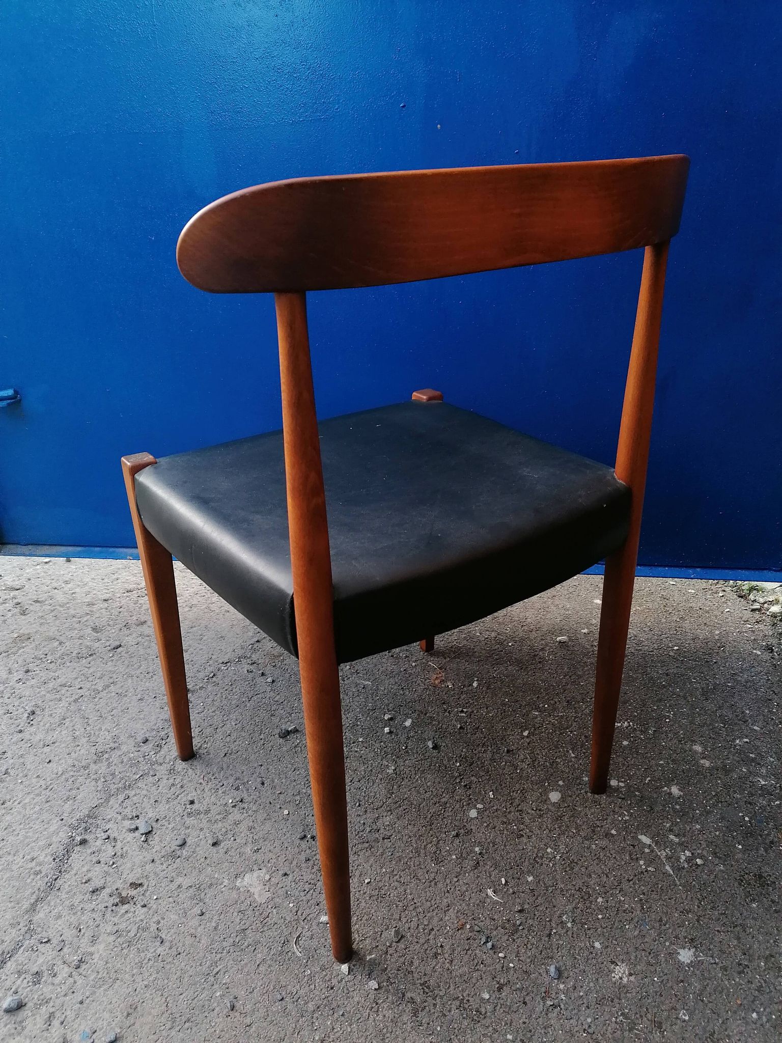 Scandinavian style teak and vintage faux chair 50 60 s