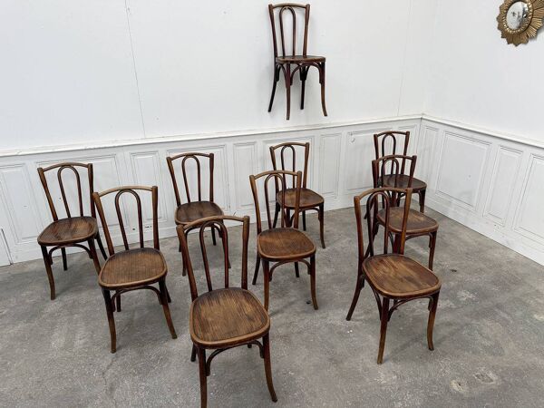 10 chaises bistrot Fischel, 1930