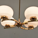Lustre Arlus à 4 feux en laiton des années 50/60