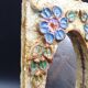 Flower-decorated sandstone mirror, circa 1970